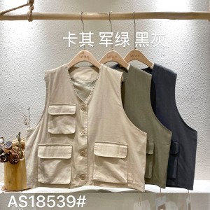 Löst passande design Minimalistisk Snygg Casual väst Enfärgad bomulls- och linnestorlek anpassade 18539 Västar